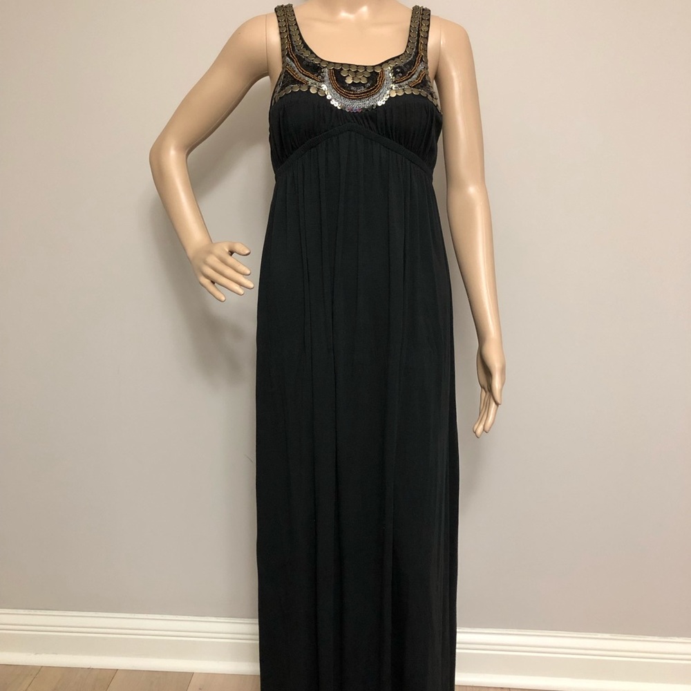 Full Length Dress w/Embellished Neck, NWT